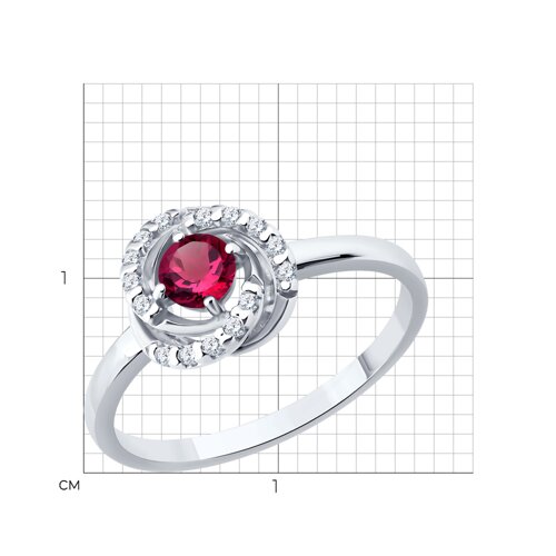 Кольцо SOKOLOV - Серебро 925, Фианит, Рубин (арт. 64010004)