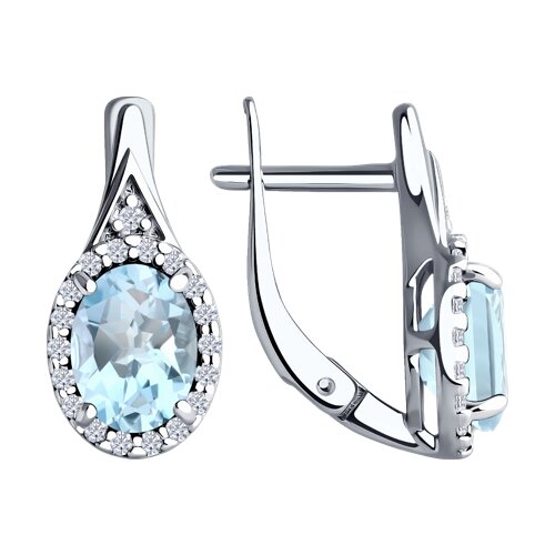 Серьги Diamant - Серебро 925, Топаз, Фианит (арт. 94-320-00179-1)