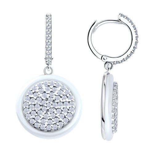 Серьги SOKOLOV - Серебро 925, Керамика, Фианит (арт. 94026914)