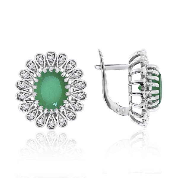 Серьги KRASNOE - Серебро 925, Агат, Фианит (арт. 2340390251-60)