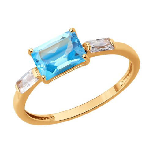 Кольцо SOKOLOV - Золото 585, Топаз, Фианит (арт. 717141)