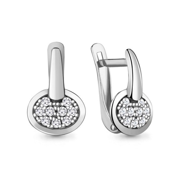 Серьги Аквамарин - Серебро 925, Фианит (арт. 48360А.5)