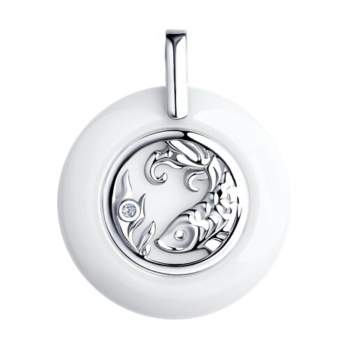 Подвеска Diamant - Серебро 925, Керамика, Фианит (арт. 94-130-00581-1)