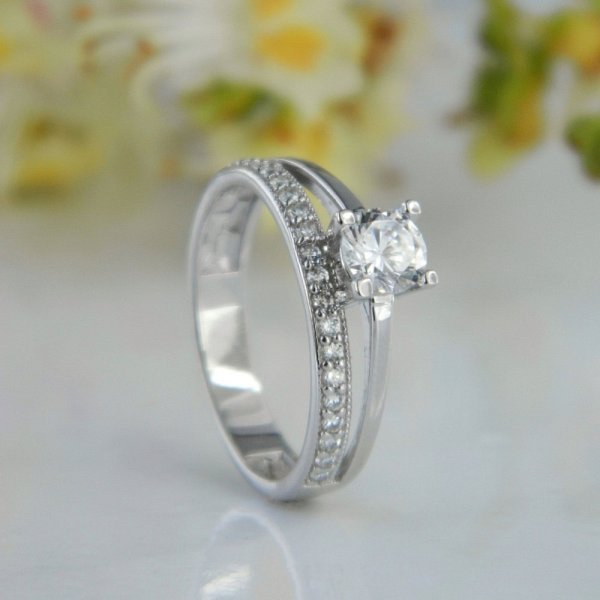 Кольцо Галатея - Серебро 925, Фианит (арт. 2101.1)