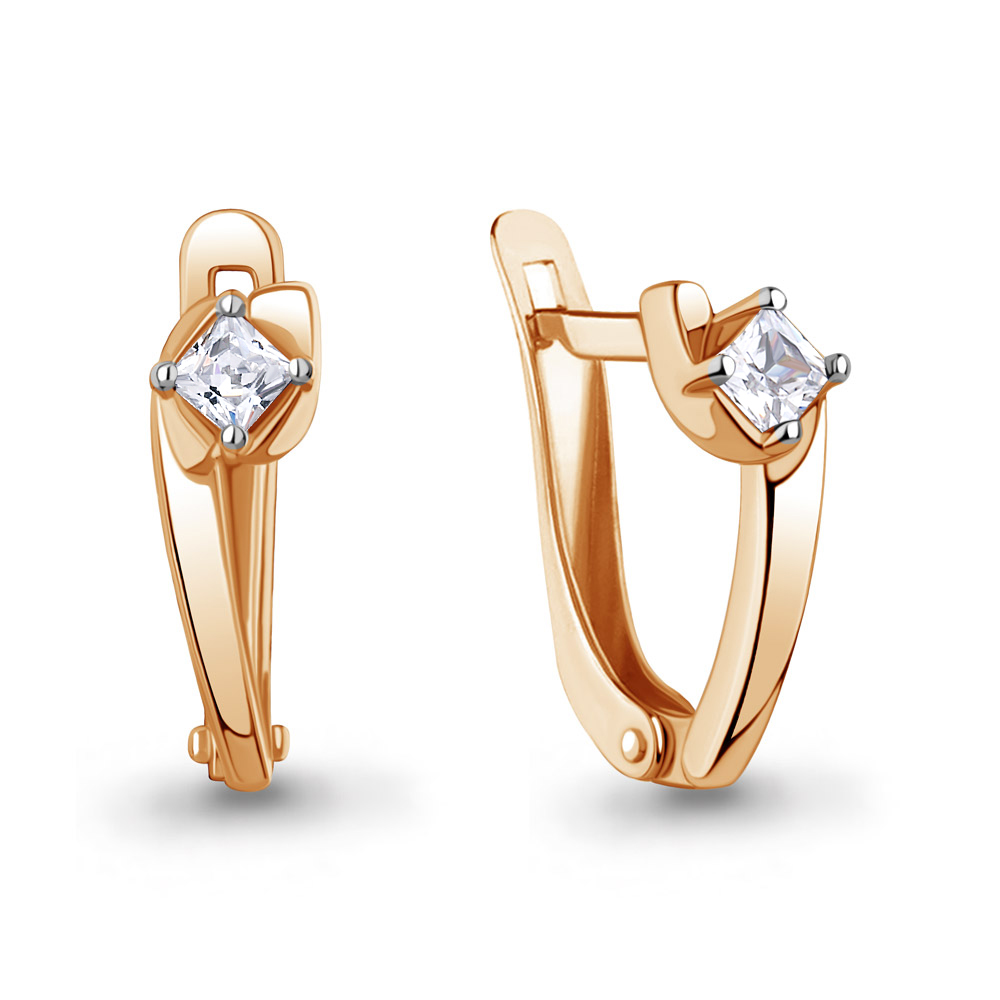 Серьги Аквамарин - Серебро 925, Фианит (арт. 400812.6)