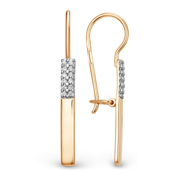 Серьги ЮФ Династия - Золото 585, Фианит (арт. 015652-1102)