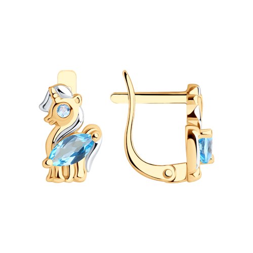 Серьги SOKOLOV - Золото 585, Топаз, Фианит (арт. 727362)