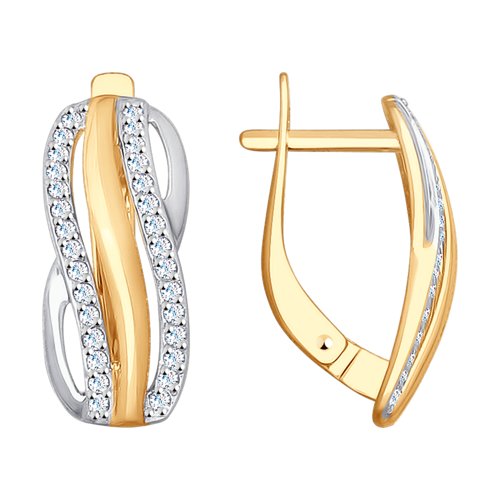 Серьги SOKOLOV - Золото 585, Фианит (арт. 028058)