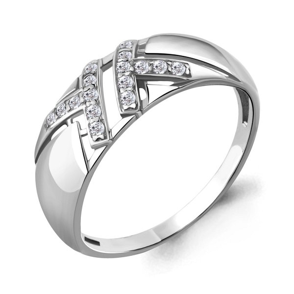 Кольцо Аквамарин - Серебро 925, Фианит (арт. 68385А.5)