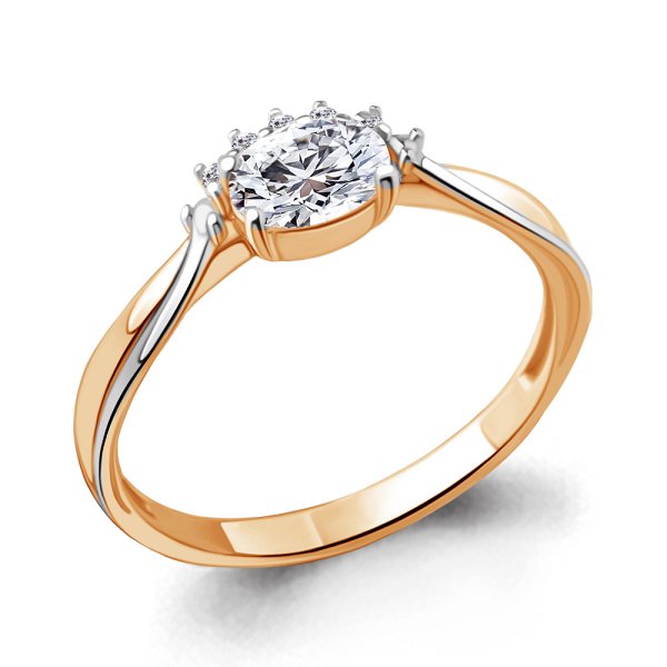 Кольцо Аквамарин - Серебро 925, Фианит (арт. 67147А.6)