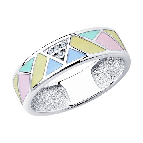 Кольцо SOKOLOV - Серебро 925, Фианит, Эмаль (арт. 94012114)