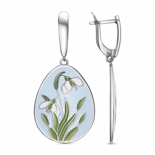 Серьги Красная пресня - Серебро 925, Эмаль (арт. 33015856Пл)