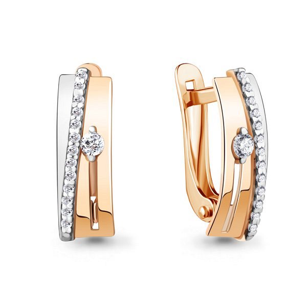 Серьги Аквамарин - Золото 375, Фианит (арт. 45320А.8)