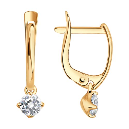 Серьги SOKOLOV - Золото 585, Фианит (арт. 027396)