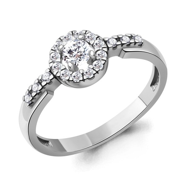 Кольцо Аквамарин - Серебро 925, Фианит (арт. 600391А.5)