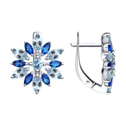 Серьги SOKOLOV - Серебро 925, Топаз, Фианит (арт. 92023072)