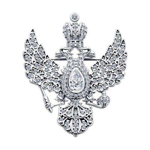 Брошь SOKOLOV - Серебро 925, Фианит (арт. 94040282)