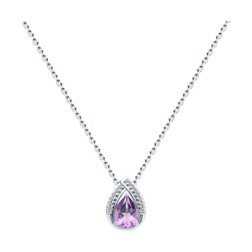 Колье SOKOLOV - Серебро 925, Аметист, Фианит (арт. 92070111)
