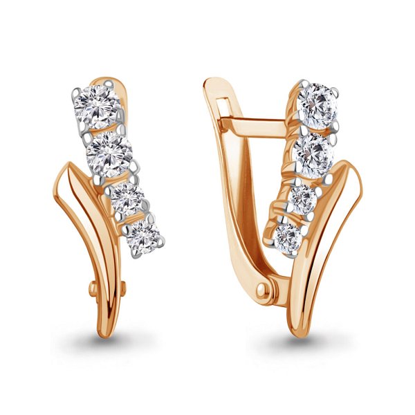 Серьги Аквамарин - Серебро 925, Фианит (арт. 400746А.6)