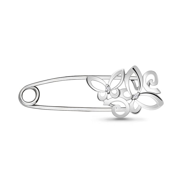 Булавка Аквамарин - Серебро 925, Фианит (арт. 72581.5)