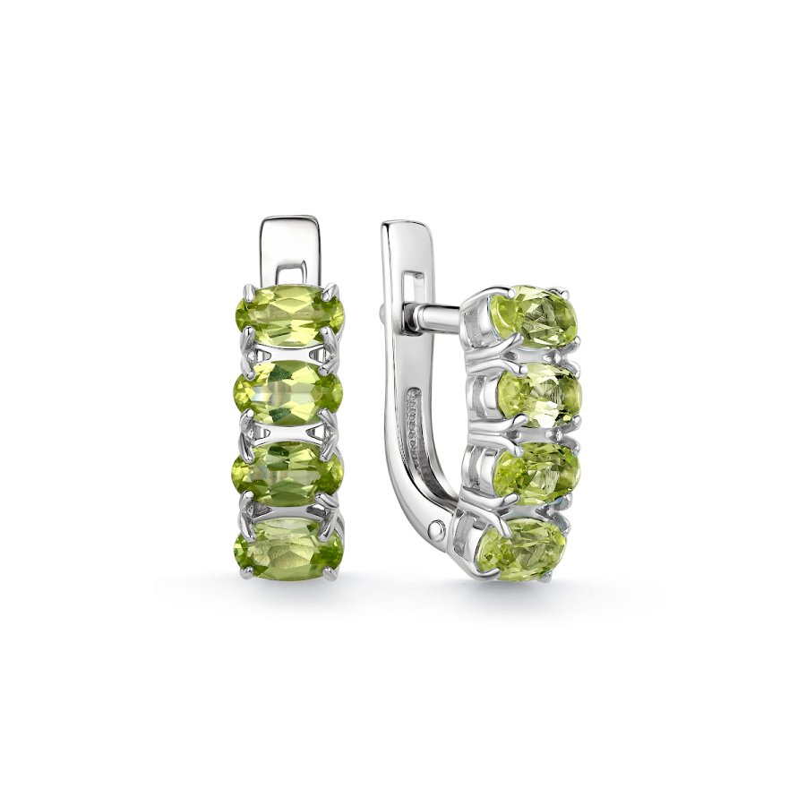 Серьги Дар - Серебро 925, Хризолит (арт. С-3763рс406)