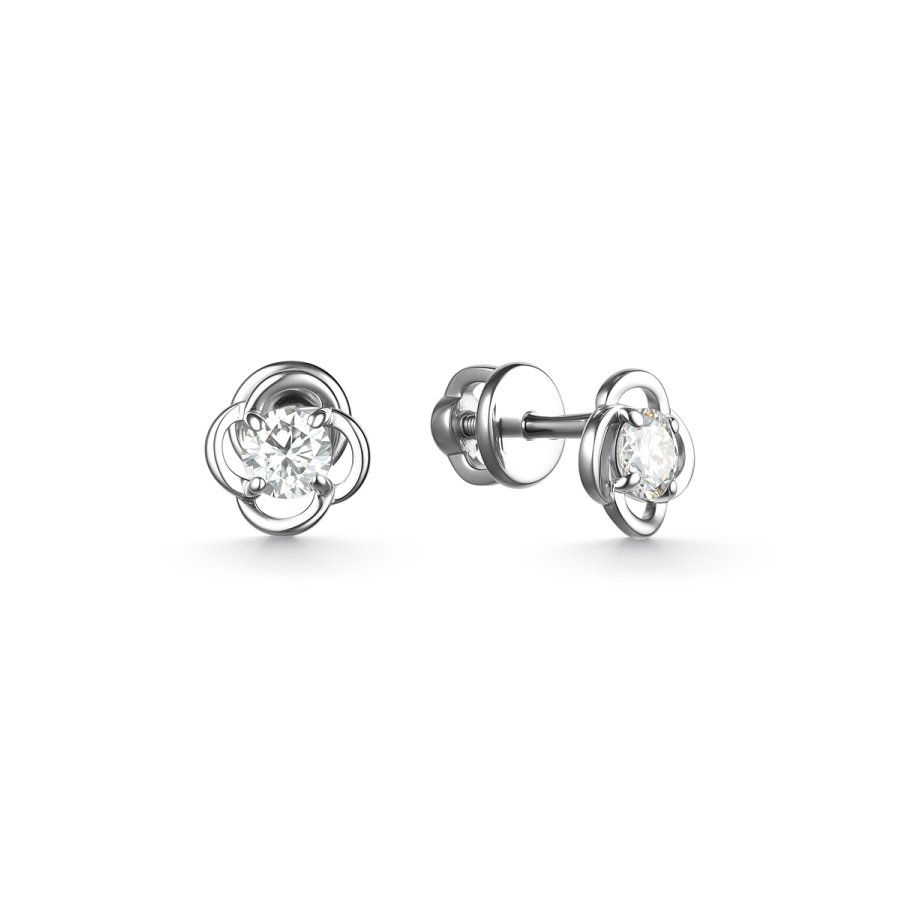 Серьги Дар - Серебро 925, Синтетический муассанит (арт. С-5119рс16128)