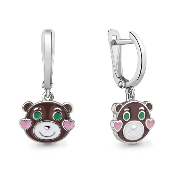 Серьги Аквамарин - Серебро 925, Эмаль (арт. 34265.5)