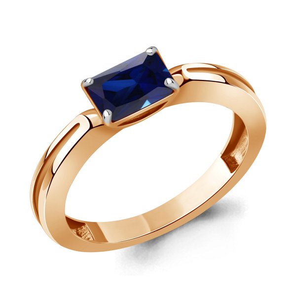 Кольцо Аквамарин - Серебро 925, Синтетический сапфир (арт. 600356Н.6)