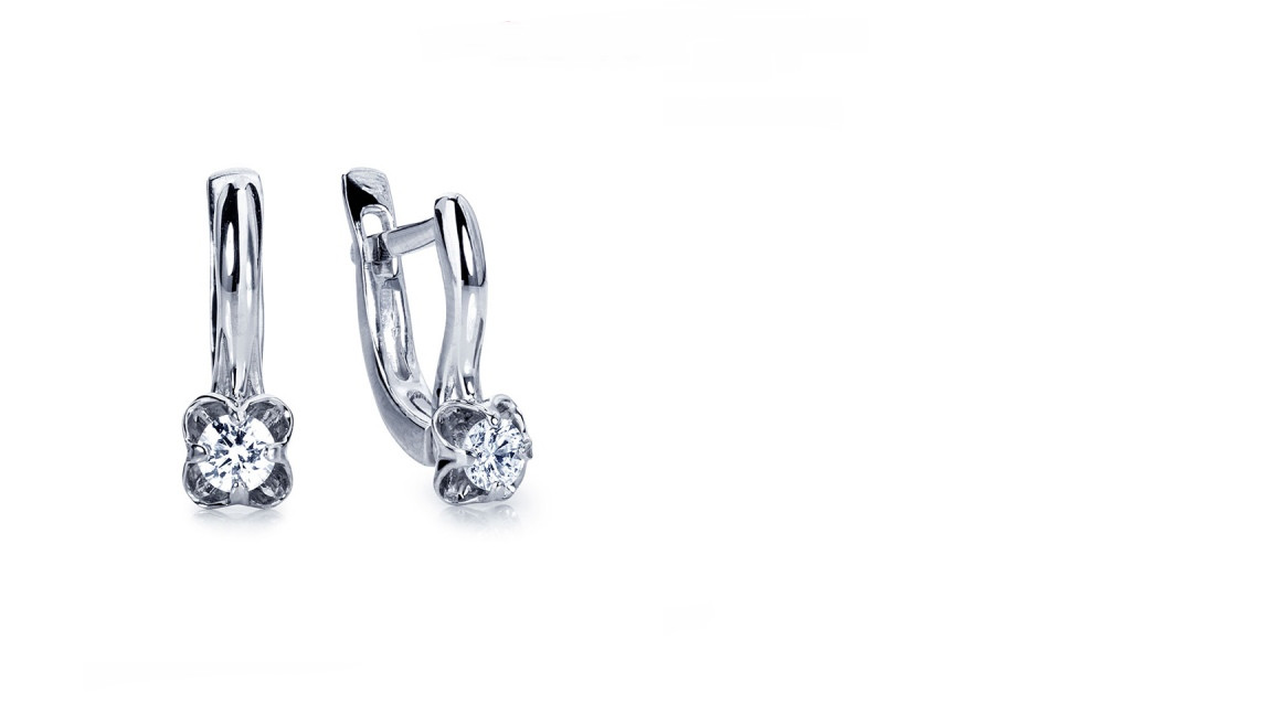 Серьги Platinum Lab. - Платина 950, Бриллиант (арт. ПС-201-01)