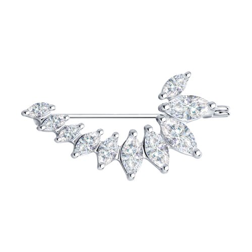 Брошь SOKOLOV - Серебро 925, Фианит (арт. 94040091)