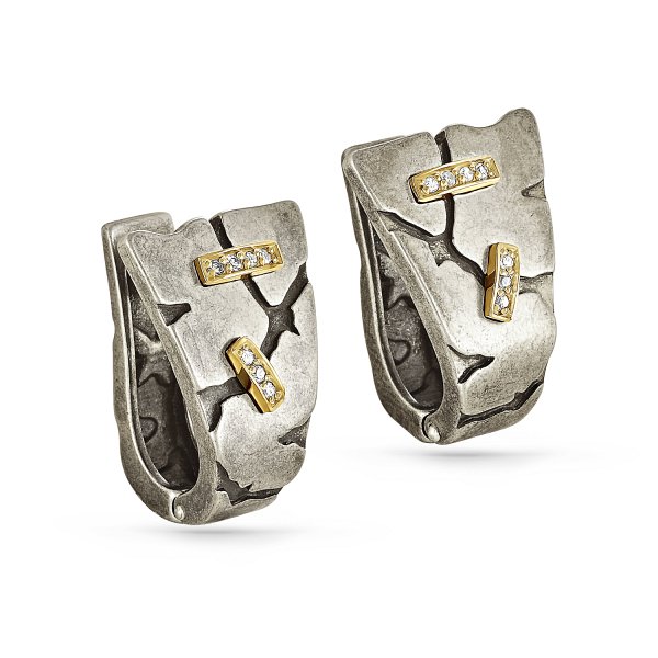 Серьги Кабаровских - Серебро 925, Бриллиант (арт. 2-035-1098)