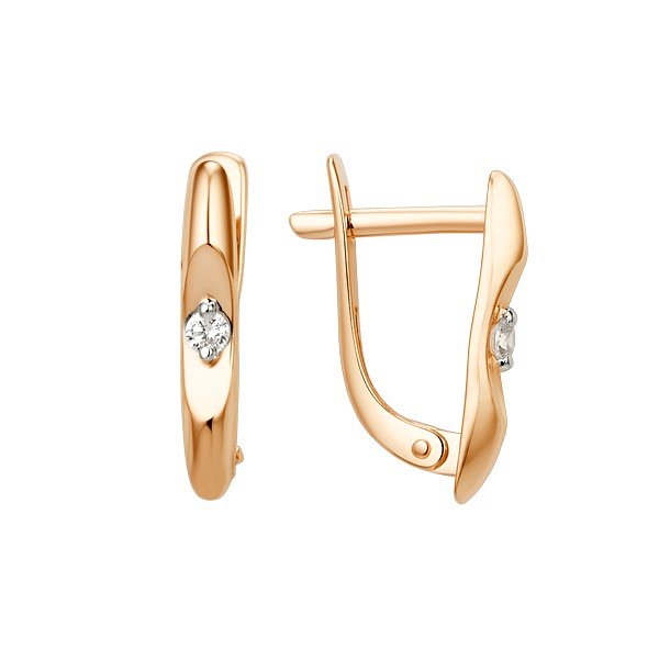 Серьги ЮФ Династия - Золото 375, Фианит (арт. 015252-5102)