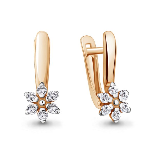 Серьги Аквамарин - Золото 375, Фианит (арт. 48337А.8)