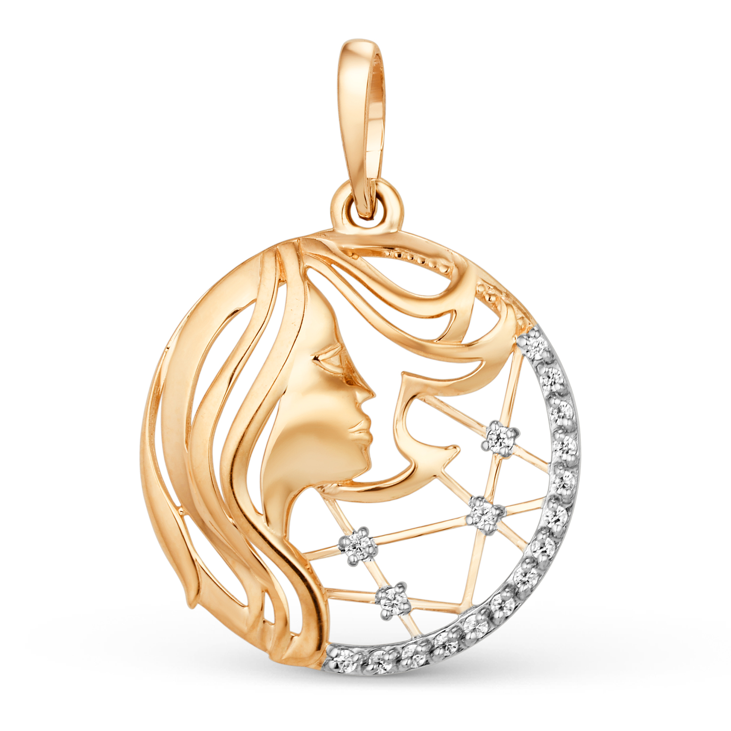 Подвеска ЮФ Династия - Золото 375, Фианит (арт. 101168-5102)