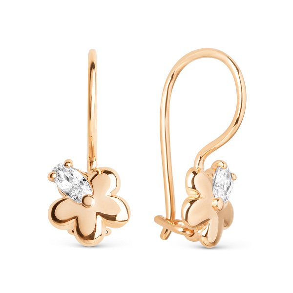 Серьги ЮФ Династия - Золото 585, Фианит (арт. 022712-1100)