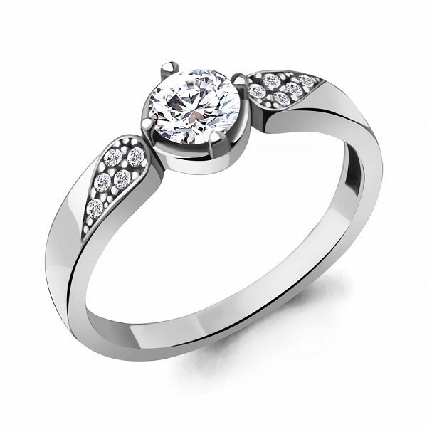 Кольцо Аквамарин - Серебро 925, Фианит (арт. 68931А.5)