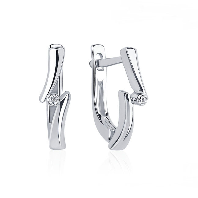 Серьги Platinum Lab. - Платина 950, Бриллиант (арт. ПС-007-01)