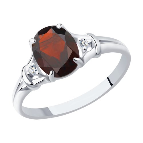 Кольцо SOKOLOV - Серебро 925, Гранат, Фианит (арт. 92011784)