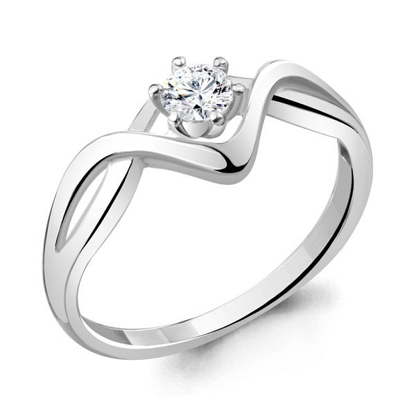 Кольцо Аквамарин - Серебро 925, Фианит (арт. 68942А.5)