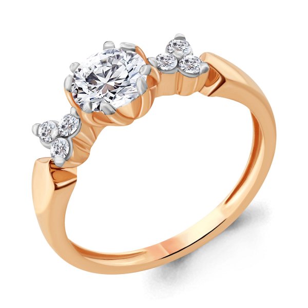 Кольцо Аквамарин - Серебро 925, Фианит (арт. 665391А.6)