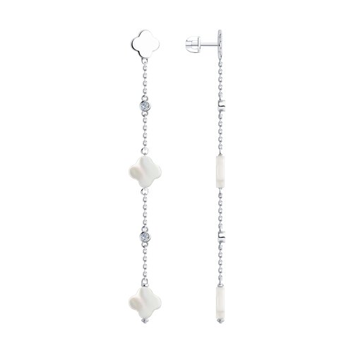 Серьги SOKOLOV - Серебро 925, Перламутр, Фианит (арт. 83020317)