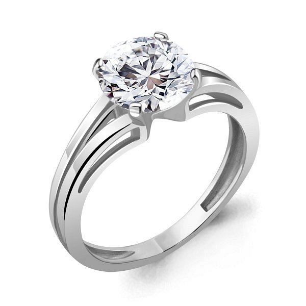 Кольцо Аквамарин - Серебро 925, Фианит (арт. 660421.5)