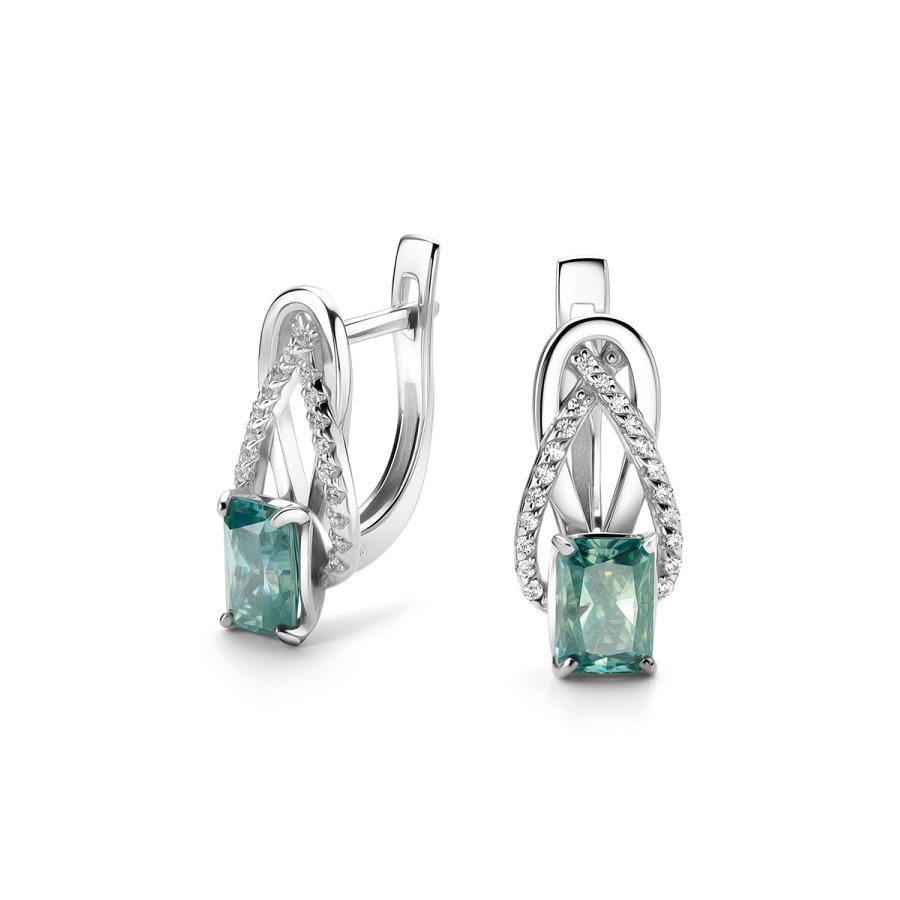 Серьги Дар - Серебро 925, Синтетический муассанит, Фианит (арт. С-5160рс1613900)