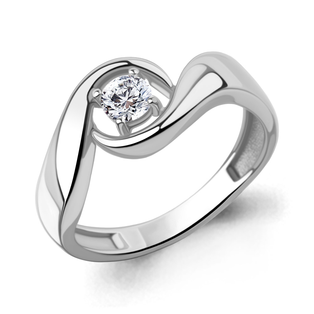 Кольцо Аквамарин - Серебро 925, Фианит (арт. 600379А.5)