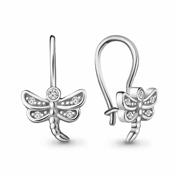 Серьги Аквамарин - Серебро 925, Фианит (арт. 45043А.5)