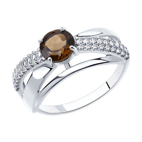 Кольцо Diamant - Серебро 925, Раухтопаз, Фианит (арт. 94-310-00784-1)