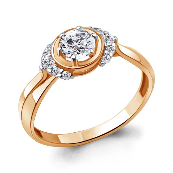 Кольцо Аквамарин - Серебро 925, Фианит (арт. 67380А.6)