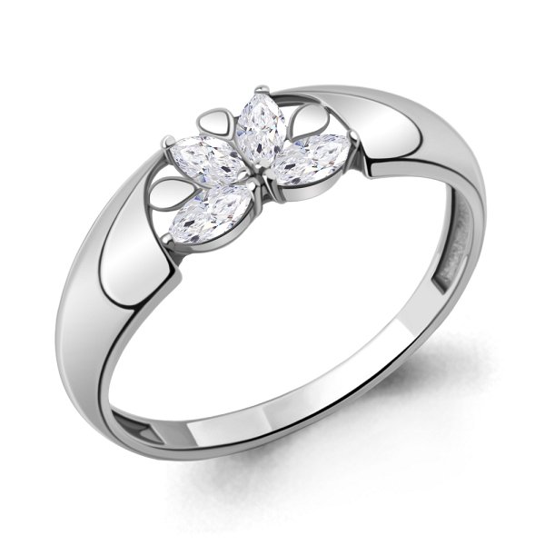 Кольцо Аквамарин - Серебро 925, Фианит (арт. 67307.5)