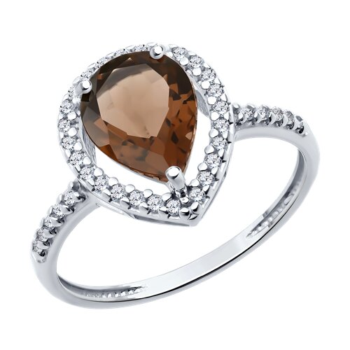 Кольцо Diamant - Серебро 925, Раухтопаз, Фианит (арт. 94-310-02047-2)