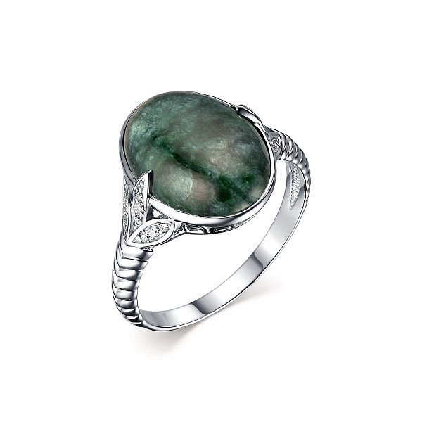 Кольцо Дар - Серебро 925, Жадеит, Фианит (арт. К-3633рк411800)